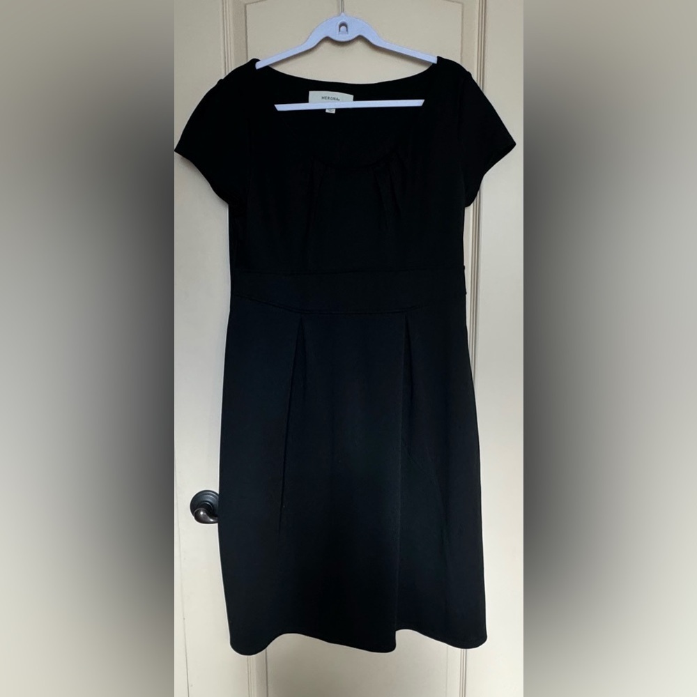 Merona Black Midi Dress Short Sleeves Women